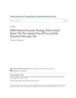 2006 National Security Strategy of the United States: The Pre