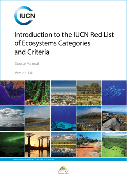 Introduction to the IUCN Red List of Ecosystems Categories and