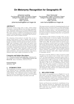 On Metonymy Recognition for Geographic IR