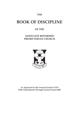 book of discipline - The Associate Reformed Presbyterian Church