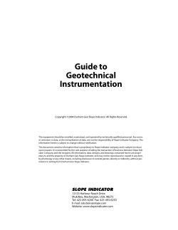 Guide to Geotechnical Instrumentation