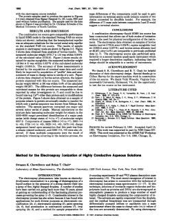 Method for the Eiectrospray Ionization of Highly Conductive