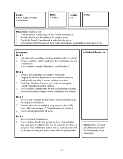 Bill of Rights: Fourth Amendment