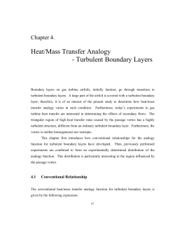 Heat/Mass Transfer Analogy - Turbulent Boundary Layers
