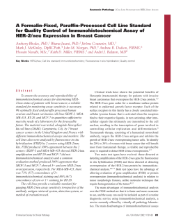 A Formalin-Fixed, Paraffin-Processed Cell Line Standard for Quality