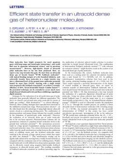Efficient state transfer in an ultracold dense gas of