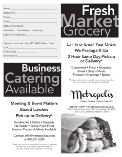 Grocery Delivery Menu