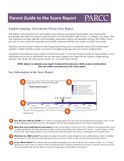 Parent Guide to the Score Report