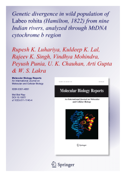 Genetic divergence in wild population of Labeo rohita (Hamilton