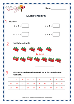 Multiplying by 6 Worksheets