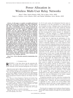 Power Allocation in Wireless Multi-User Relay Networks