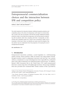 Entrepreneurial commercialization choices and