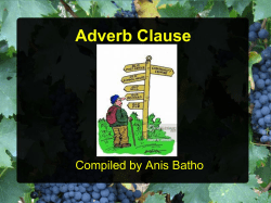 Sentence Composing &ndash; Adverb Clause