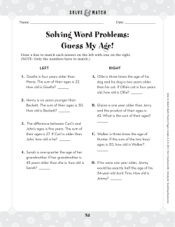 Solving Word Problems: Guess My Age!