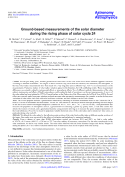 Ground-based measurements of the solar diameter during the rising