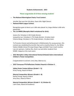 Students Achievements - 2015 Please congratulate all of these