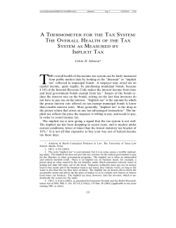 a thermometer for the tax system: the overall health of the tax system