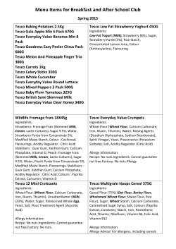 Allergen information for Breakfast and After