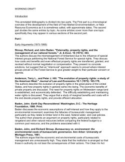 Annotated Bibliography Free Market Environmentalism