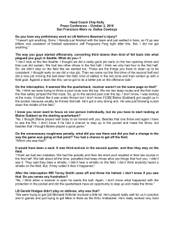 Transcript - Dallas Cowboys Newsroom