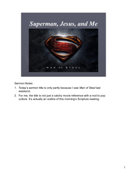 1 Sermon Notes: 1. Today`s sermon title is only partly because I saw