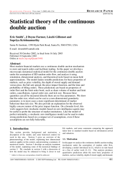 Statistical theory of the continuous double auction