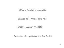 CSAI &ndash; Escalating Inequality Session #8 &ndash; Winner Take All? UUCF