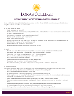 QUESTIONS TO PROMPT SELF-REFLECTION ABOUT ONE`S