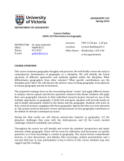 Directions in Geography - University of Victoria
