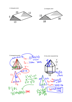 1) triangular prism 2) triangular prism 3) hexagonal pyramid 4) hex