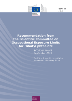 SCOEL/SUM/143 September 2013 Draft for 6