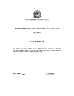 The Motor vehicle (Tax Registration and Transfer)