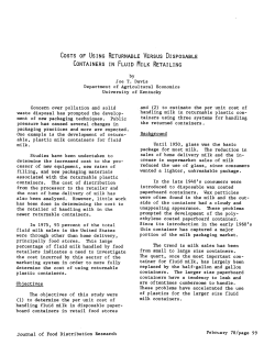 costs of using returnableversus disposable containersin fluid milk