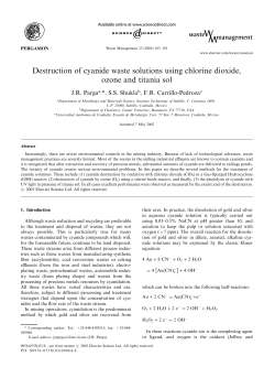 Destruction of cyanide waste solutions using chlorine dioxide, ozone