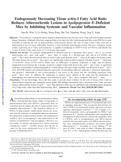Endogenously Decreasing Tissue n-6/n