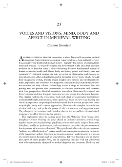 23 voices and visions: mind, body and affect in medieval writing