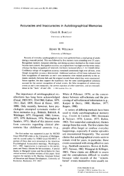 Accuracies and Inaccuracies in Autobiographical