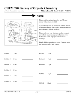 CHEM 240: Survey of Organic Chemistry