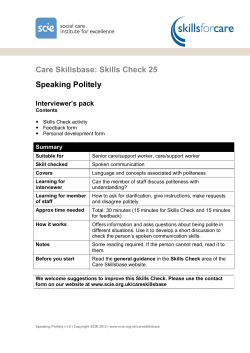 Skills check 25: Speaking Politely