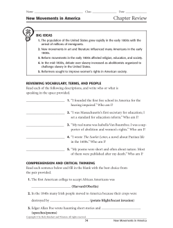 Review Worksheet Ch 14 - Doral Academy Preparatory School