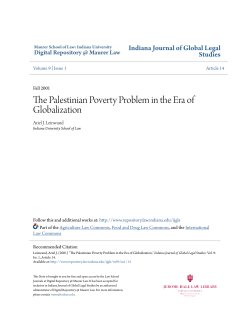 The Palestinian Poverty Problem in the Era of Globalization