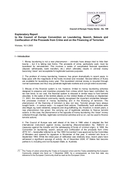 CETS 198 - Explanatory Report to the Council of Europe