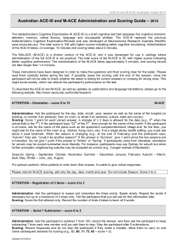 ACE-III Scoring - Australian Version