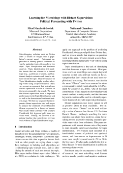 Learning for Microblogs with Distant Supervision: Political