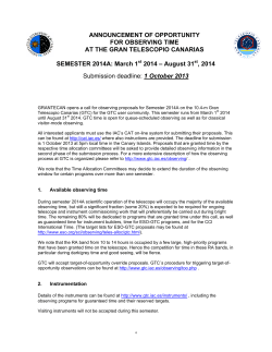 Semester 2014A - Gran Telescopio CANARIAS