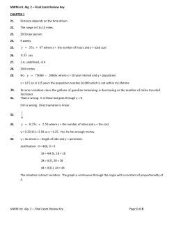 30. Inverse variation since the gallons of gasoline remaining is