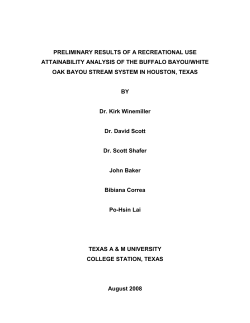 preliminary results of a recreational use attainability analysis of the