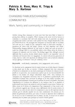 Changing Families/Changing Communities: Work