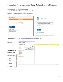 Outlook Live Instructions
