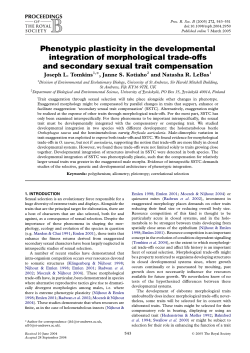 Phenotypic plasticity in the developmental integration of